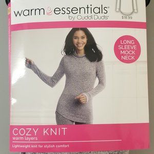 Cuddl Duds COZY KNIT Top~Mock Neck in Marled Grey